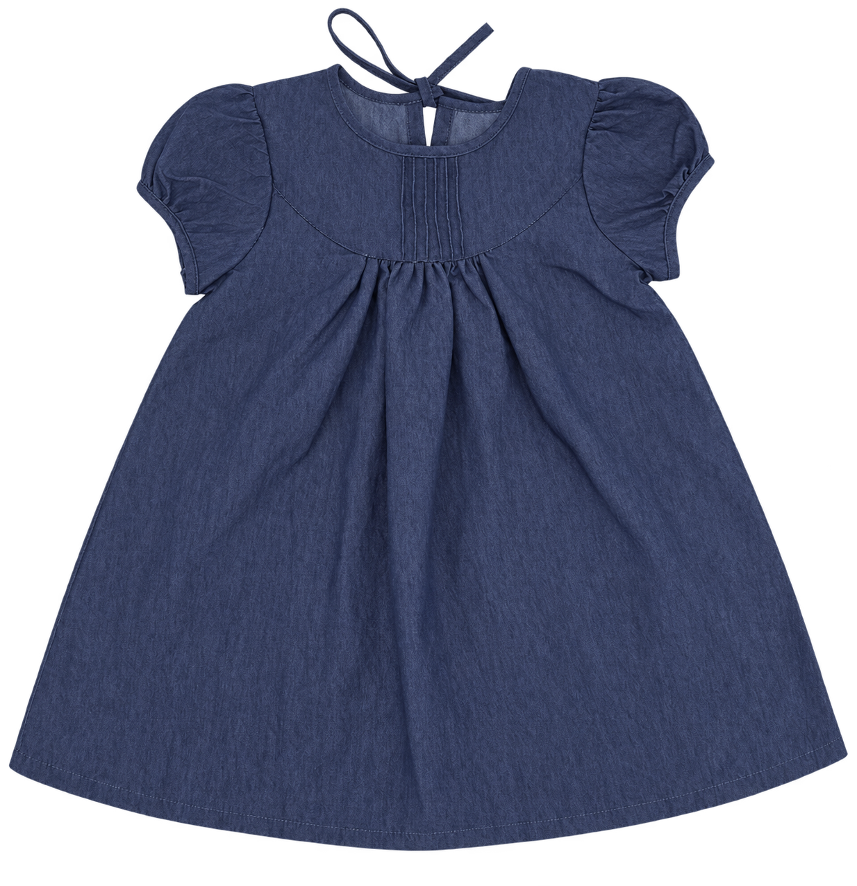 Blue puff-sleeve dress